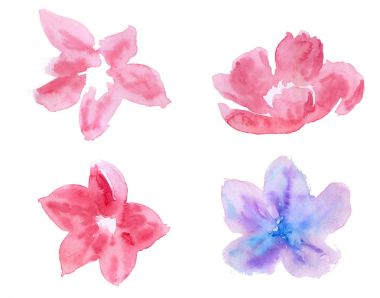 Dekoratif çiçekler, yapraklar kümesi