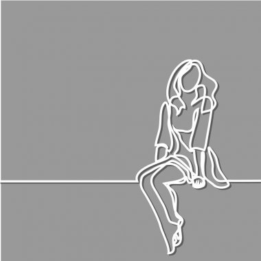 Genç kadın elbise oturma.