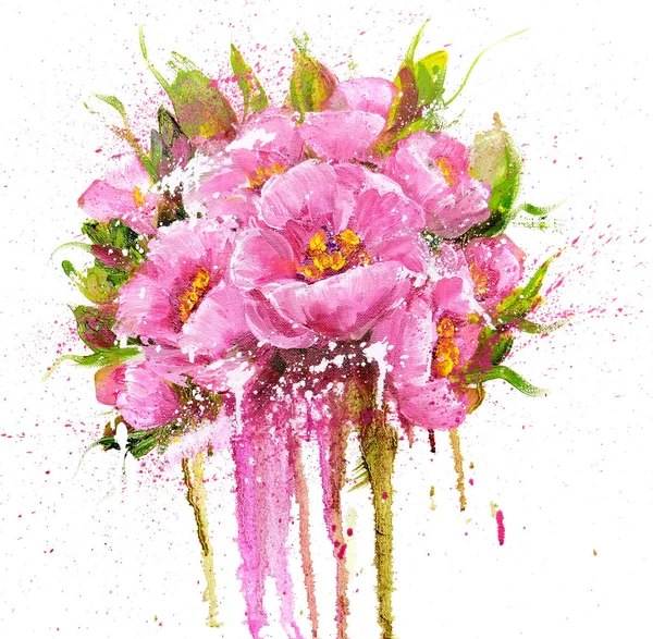Strauß von rosa Blumen — Stockfoto