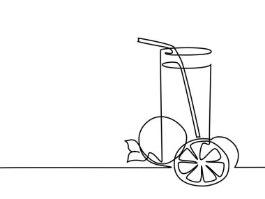 Limonata limon ve portakal bir cam