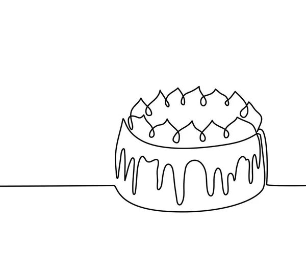 连续的线描的大蛋糕 — 图库矢量图片