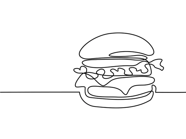Großer Hamburger mit Pommes — Stockvektor