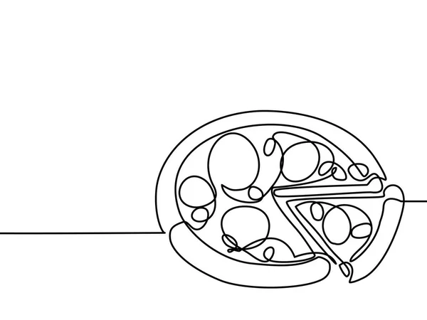 Velká pizza s řezy. — Stockový vektor