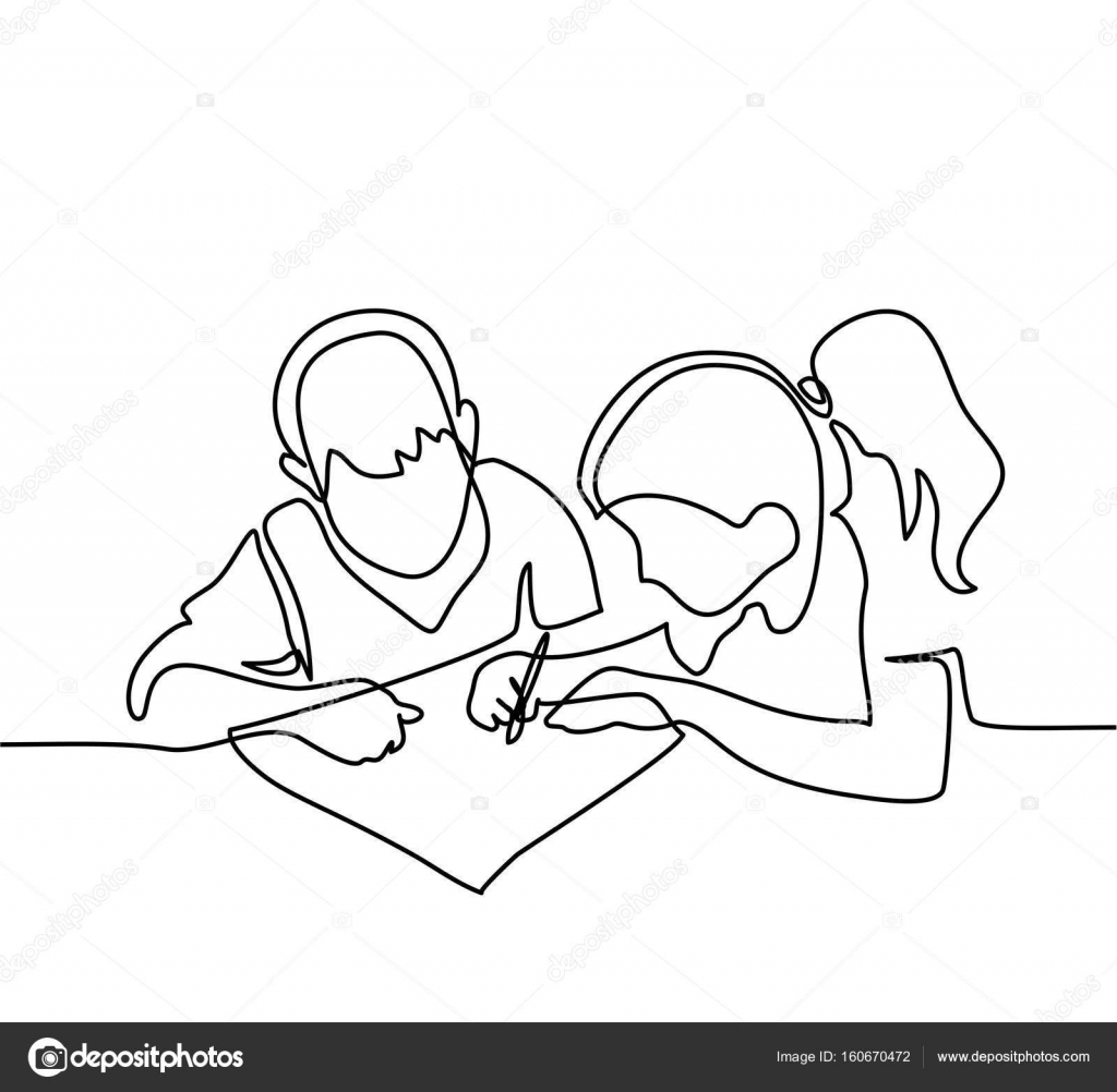 Boy And Girl Drawing On Paper Stock Vector Image By C Valenty Boy And Girl Drawing On Paper Stock Vector Image By C Valenty
