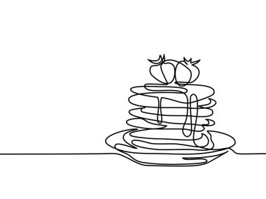 Plaka üzerinde çilek reçelli krep