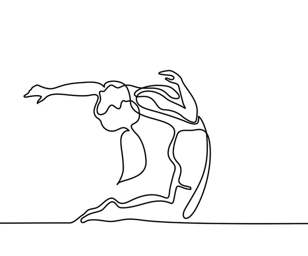 Mujer haciendo ejercicio en pose de yoga — Vector de stock