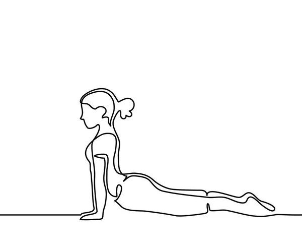 Femme faisant de l'exercice dans la pose de yoga — Image vectorielle