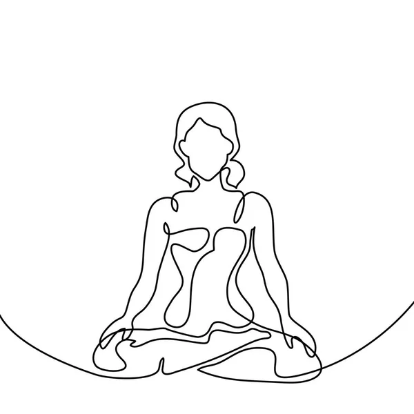 Mujer haciendo ejercicio yoga loto Pose — Vector de stock