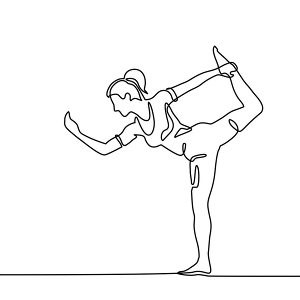 Femme faisant de l'exercice dans la pose de yoga — Image vectorielle