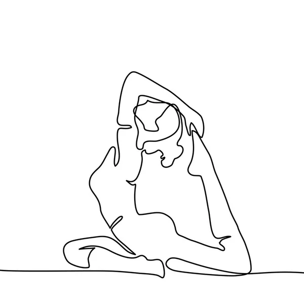 Mujer haciendo ejercicio en pose de yoga — Vector de stock