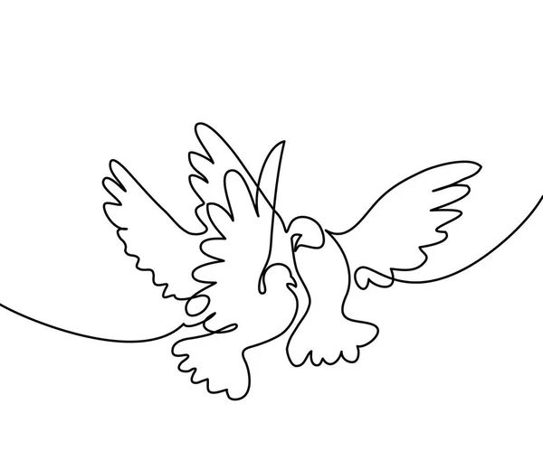 Létající dva holubi logo — Stockový vektor
