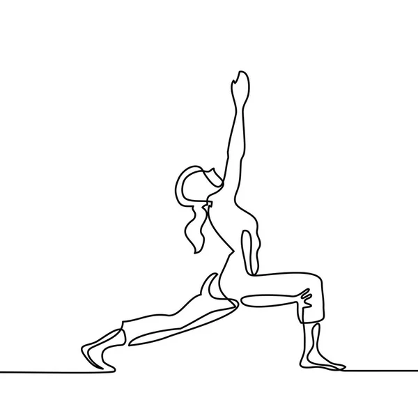 Mujer haciendo ejercicio en pose de yoga — Archivo Imágenes Vectoriales