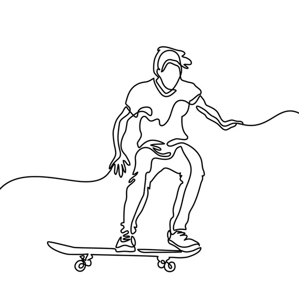 Menino montando um skate —  Vetores de Stock