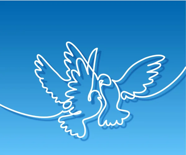 Logo de dos palomas voladoras — Archivo Imágenes Vectoriales