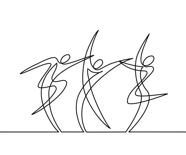 Continu lijntekening van abstracte dansers — Stockvector