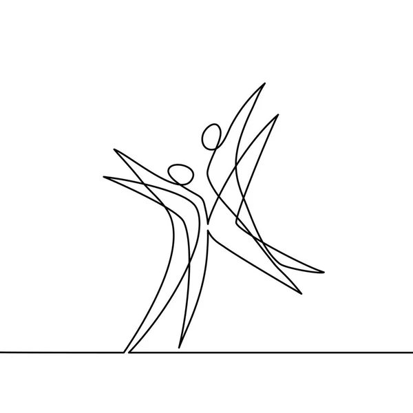 Kontinuierliche Linienzeichnung abstrakter Tänzer — Stockvektor