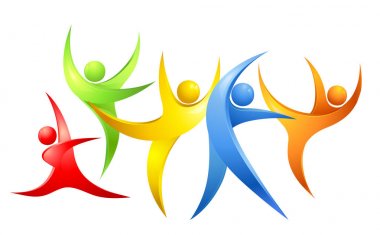 Soyut renkli dans figürleri