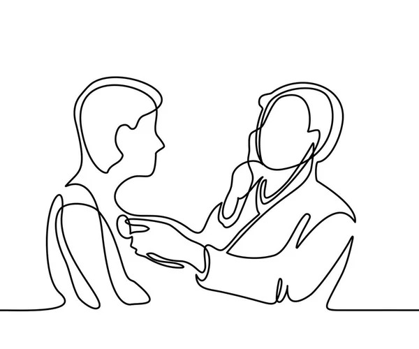 Médecin avec stéthoscope traiter l'homme patient . — Image vectorielle