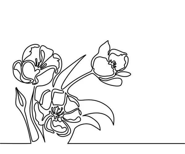 Desenho de bela flor — Vetor de Stock