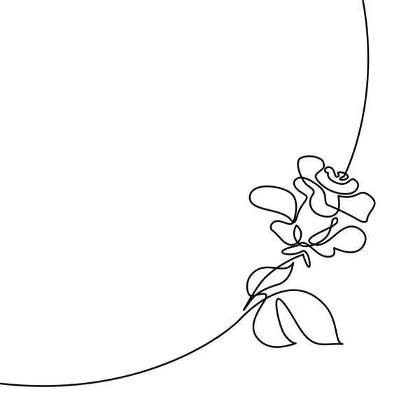 Continu lijntekening van mooie roos logo — Stockvector