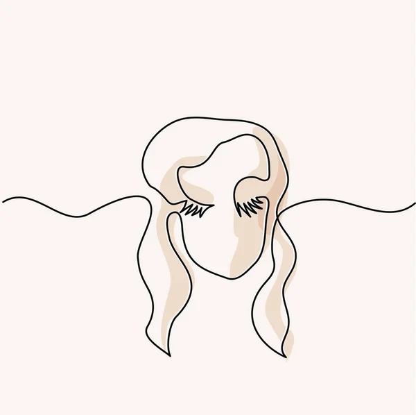 Potret abstrak dari logo wanita - Stok Vektor