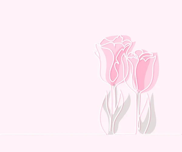 Güzel Lale çiçek Çizim — Stok Vektör