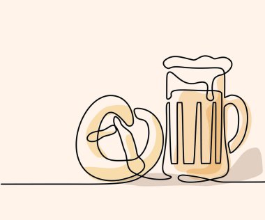 Oktoberfest bira bardağı ve simit