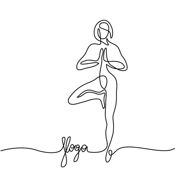 Mujer haciendo ejercicio en pose de yoga — Archivo Imágenes Vectoriales