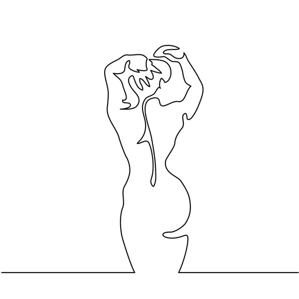 Femme assise derrière — Image vectorielle
