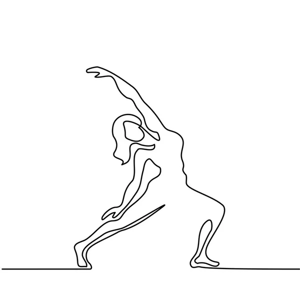 Vrouw doen oefening in yoga pose — Stockvector