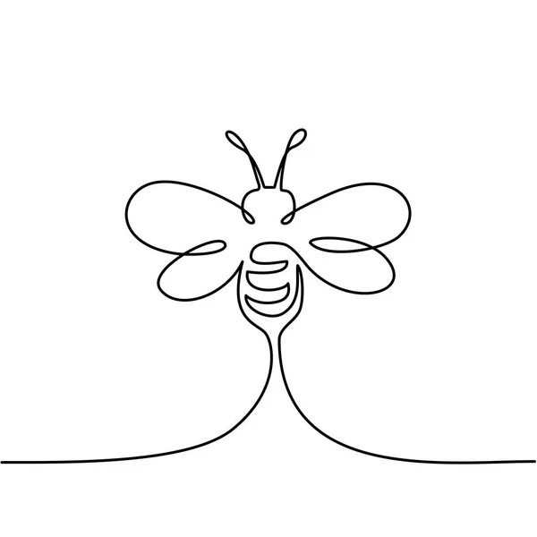 Flying bee logo — Stock Vector
