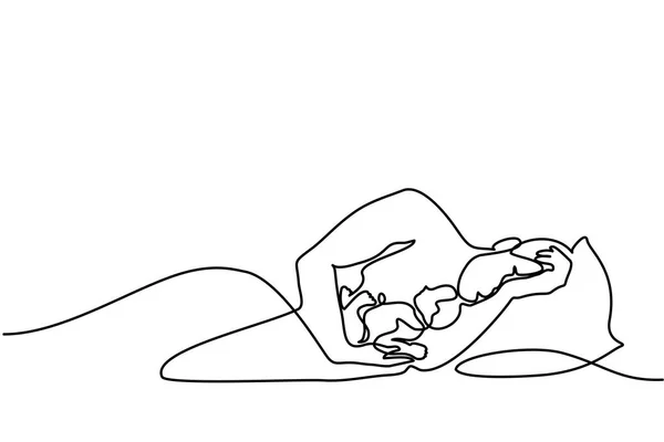 Junger Vater schläft mit Neugeborenem — Stockvektor