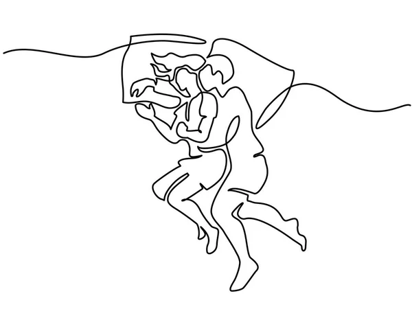 Wanita cantik dalam tidur berpose di atas bantal - Stok Vektor