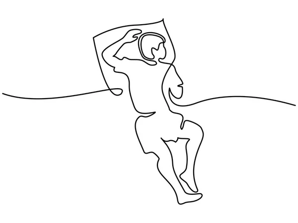 Man in slapen pose op kussen — Stockvector