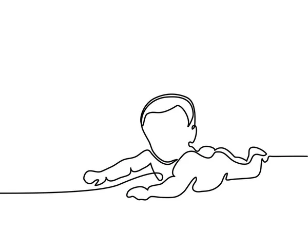 Carino bambino è sdraiato sullo sfondo bianco — Vettoriale Stock