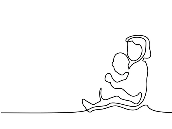 Petite fille jouant avec son frère nouveau-né — Image vectorielle