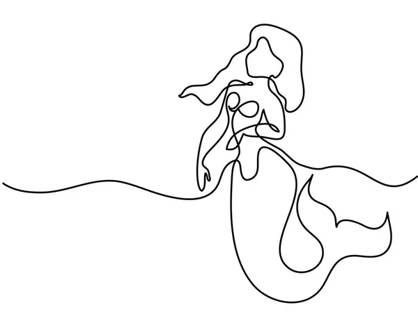 Русалонька плаває на сидінні — стоковий вектор