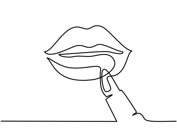Όμορφη γυναίκα χείλη συνθέτουν το λογότυπο. — Διανυσματικό Αρχείο