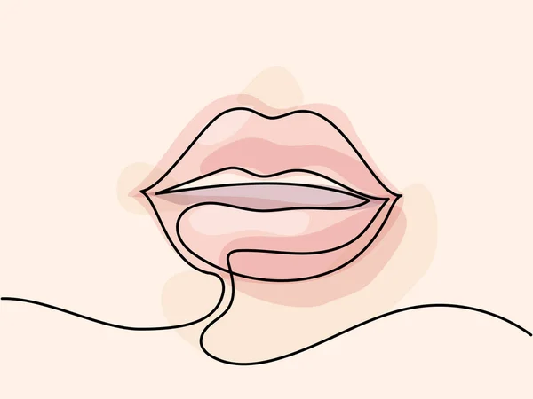 Beautiful Woman s lips logo — Stock Vector