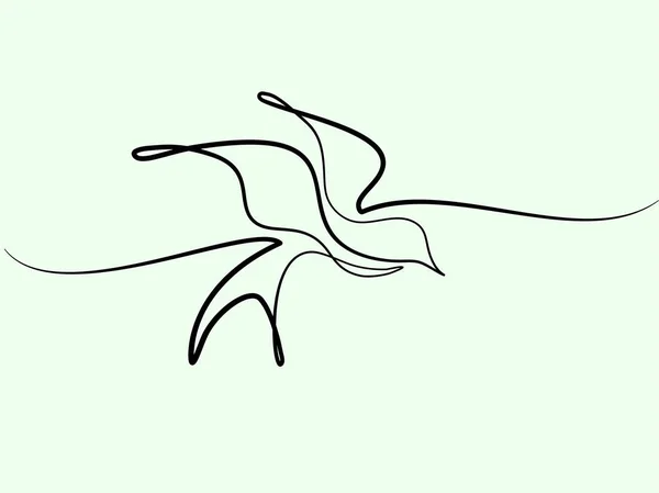 Kontinuerlig linje fågel — Stock vektor