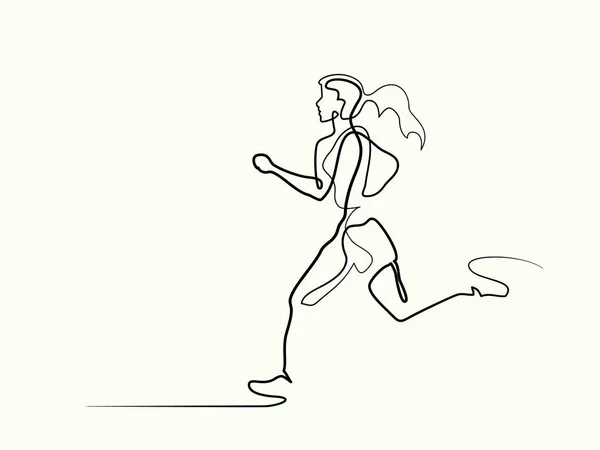 Deporte corriendo mujer — Vector de stock