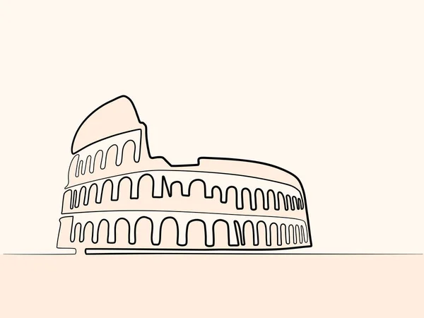 Rome, Colisée. icône de ligne continue — Image vectorielle