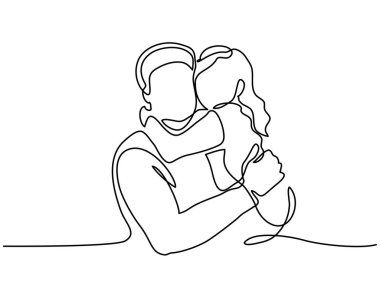 mutlu genç baba küçük kızı ile