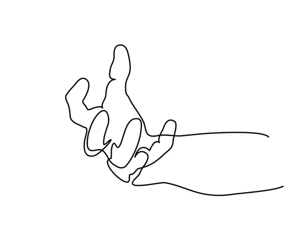 Hand palm met vingers. — Stockvector