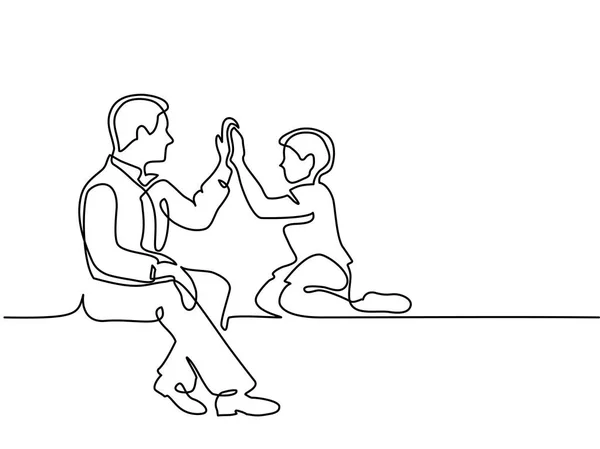 Père et fils assis ensemble — Image vectorielle