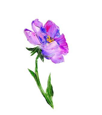 Modern stil mor çiçek el boyalı