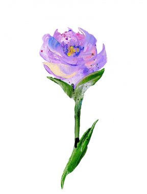 Modern stil mor çiçek el boyalı