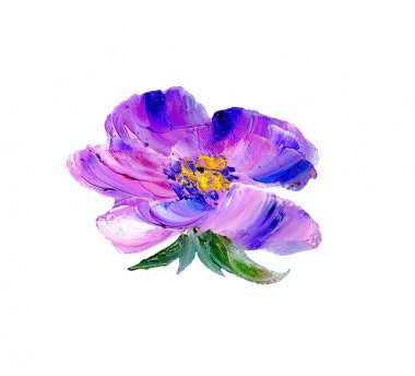 Modern stil mor çiçek el boyalı