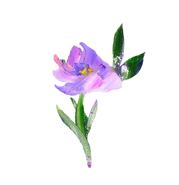 Hand painted modern style purple flower — Stock Photo, Image