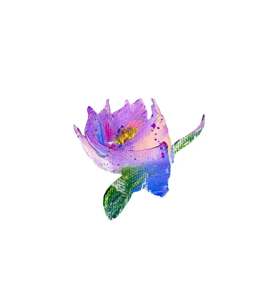 Pintado à mão estilo moderno flor roxa — Fotografia de Stock